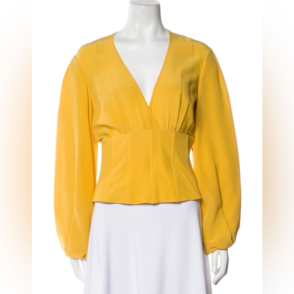 Marina Moscone Corset Balloon Sleeve Blouse Top small